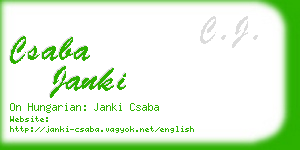 csaba janki business card